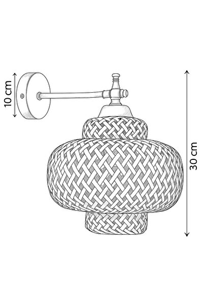İstanbul Avize İstanbul Avize Rattan Siyah Kasalı Bohem,İskandinav,Hasır Aplik