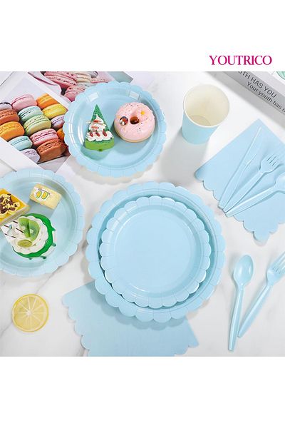 Youtrico Disposable Tableware 20 Pieces 23/18cm Ideal For 10 People-wedding Plating/birthday Party