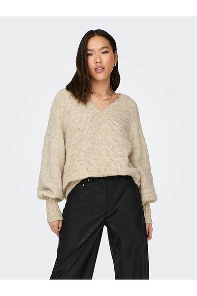 ONLY V-Neck Beige Women's Sweater15294806