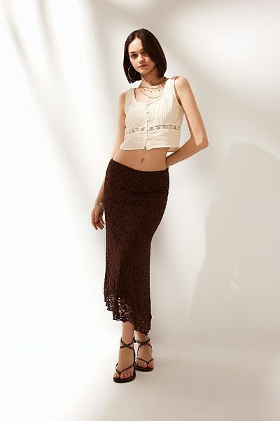 DeFacto Asymmetrical Normal Waist Lace Maxi Skirt E4812Ax25Sp