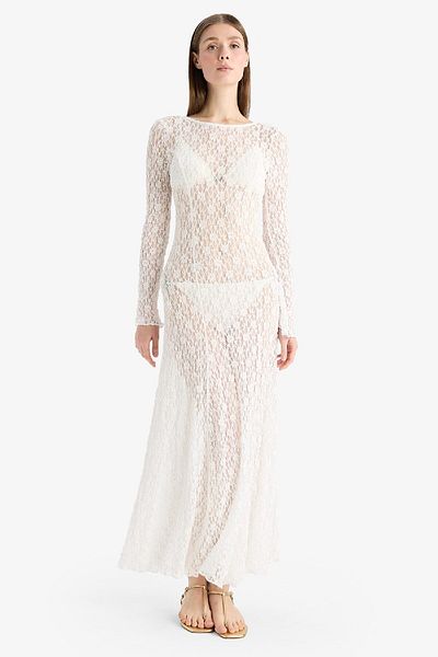 DeFacto Regular Fit Spitze Strandkleid-fallen In Love E5106ax25sp