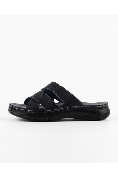DR KLOMPA Ανδρικές παντόφλες Ms689 Navy Blue Fanetta Ορθοπεδικές καλοκαιρινές παντόφλες