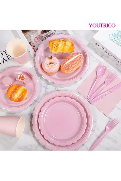 Youtrico Disposable Tableware 20 Pieces 23/18cm Ideal For 10 People-wedding Plating/birthday Party