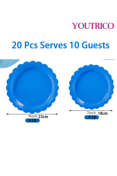 Youtrico Disposable Tableware 20 Pieces 23/18cm Ideal For 10 People-wedding Plating/birthday Party