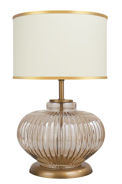 MINIMAL ETICARET VE BILGI TEKNOLOJILERI Ellipse Gold - Beige - Glass Lampshade
