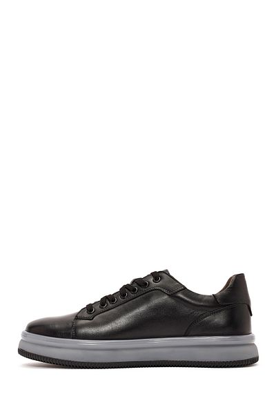 Derimod Men's Black Lace-Up Leather Sneakers 24Wfd 603818