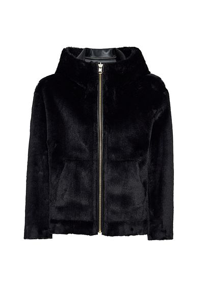 Derimod Gardena Women's Black Reversible Teddy Coat 24Wgd5241Ff