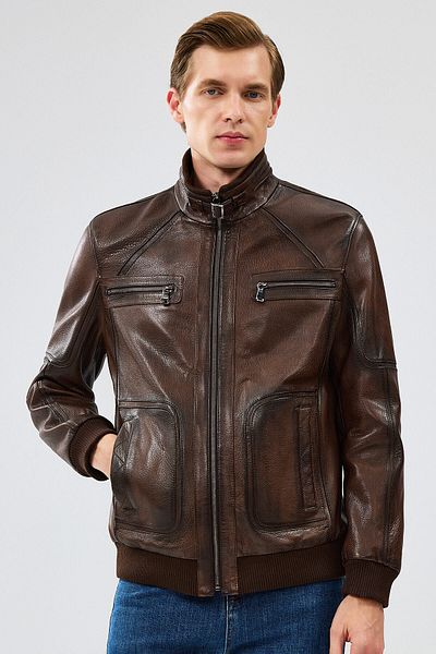Derimod Felix Men's Brown Leather Jacket 24Wgd6529Mw