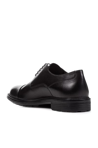 Geox Black Leather Men's Casual Shoes - U Walk Pleasure, Lace-up, U26cga00043c9999