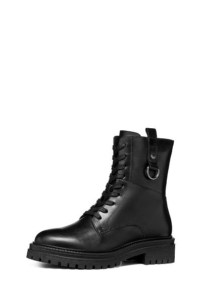 Geox Women's Black Iridea Lace-Up Leather Boots D46Hrb00043C9999