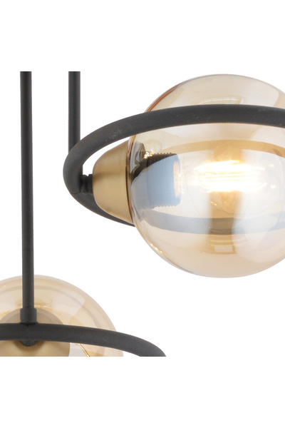 Apliqa Plafonieara HubRom, BECCA 4100-03-FR-BL 50x38 cm 3xE27-60W Negru /Antiq