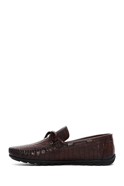 Derimod Loafer din piele pentru bărbați cu model de crocodil maro - 24sfd6573e3