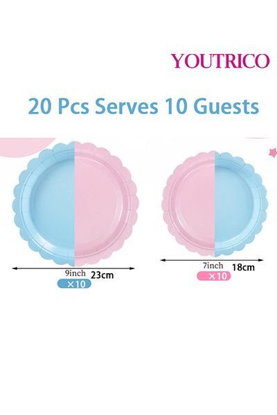 Youtrico Disposable Tableware 20 Pieces 23/18cm Ideal For 10 People-wedding Plating/birthday Party