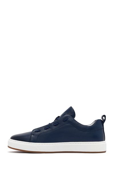 Derimod Men's Navy Blue Lace-Up Leather Sneaker 25Sfd691218