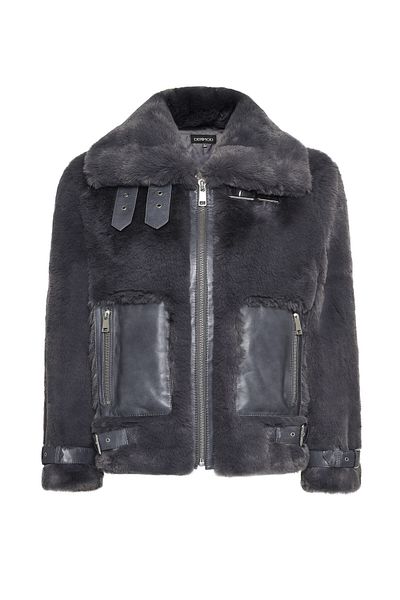 Derimod Kitzbuhel Women's Gray Teddy Coat 24Wgp5231Ff