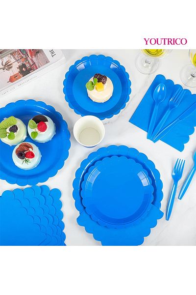 Youtrico Disposable Tableware 40 Pieces 23/18cm Ideal For 20 People-wedding Plating/birthday Party