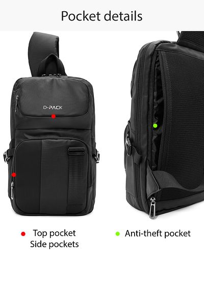 Derimod حقيبة كروس سوداء للرجال من D-Pack 24WBD30086F