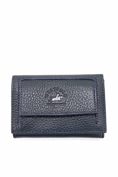 Bambi Чоловічий візитник з натуральної шкіри темно-синього кольору U08678273203
