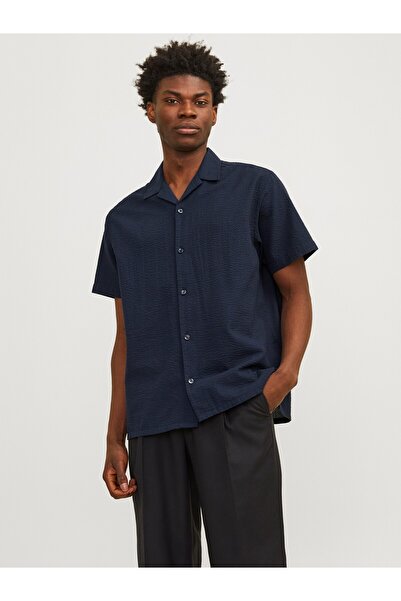 Jack & Jones Ανδρικό πουκάμισο με κοντό μανίκι Jack&Jones oversized - Μινιμαλιστικό