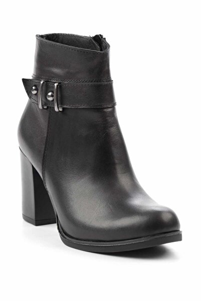 Bambi Siyah Leather Kadın Bot & Bootie K02195101903