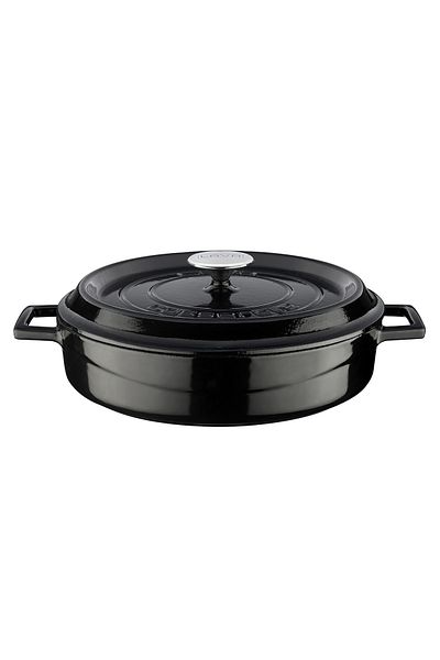 Lava Fikirshop Casting Multi-Purpose Yayvan Pot Diameter(Ø) 28 cm - Trendy Black 1032194