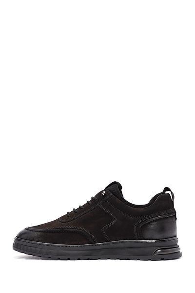 Derimod Men's Black Lace-Up Suede Leather Casual Shoes 24Wfd603910