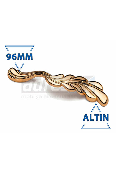 adresline Zeytin Dalı Kulp 4'lü 96mm Altın