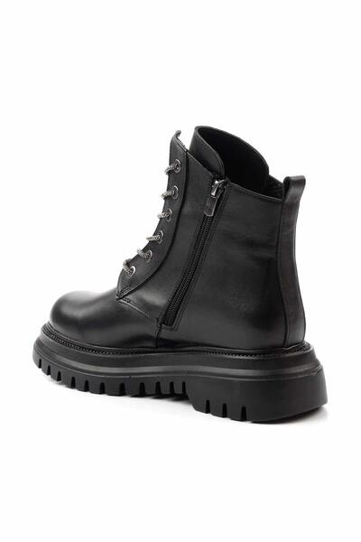 Bambi Siyah Hakiki Deri Kadın Bot & Bootie K02531206903