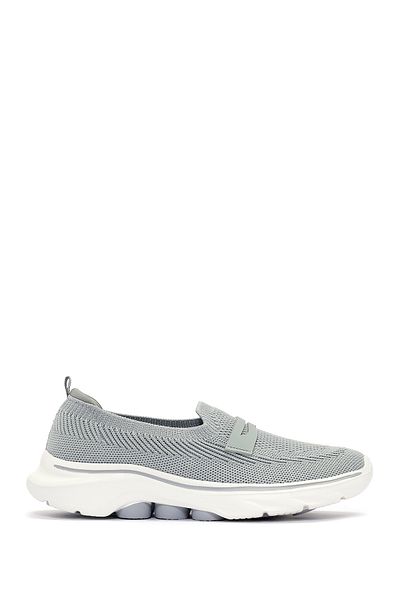 Derimod Zero Women's Gray Fabric Thick Sole Sneaker 25Sfe49516F