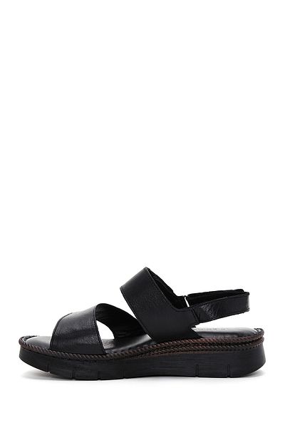Derimod Women's Black Ankle Strap Genuine Leather Comfort Sandals 25Sfd320418