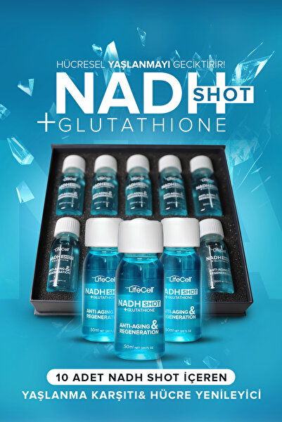 Lifecell Nadh Shot + Glutathione ( Glutatyon ) Yaşlanma Karşıtı Takviye Edici Gıda