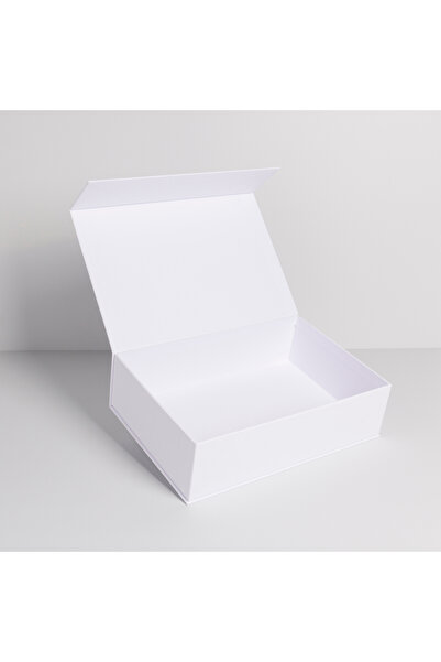 Taze Trend Mıknatıslı Beyaz Mukavva Kutu 30cm X 20cm X 8cm
