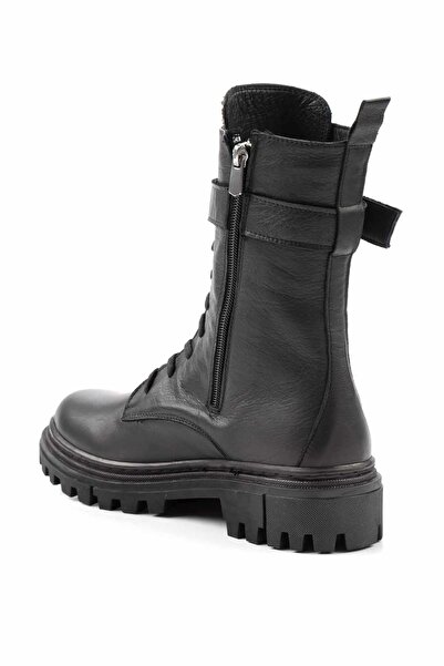 Bambi Siyah Platin Leather Kadın Bot & Bootie K02178001603