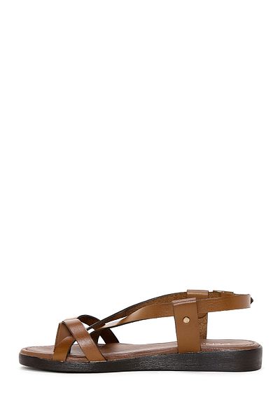 Derimod Women's Tan Flip Flops Genuine Leather Bodrum Sandals 25Sfd330818