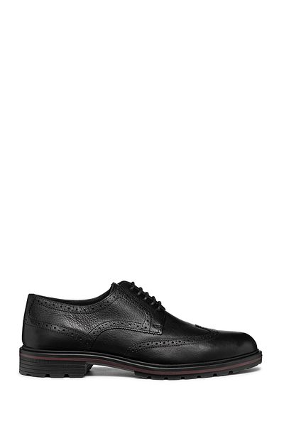 Geox Men's Black Walk Pleasure C Lace-Up Leather Classic Shoes U46Haa00064C9999