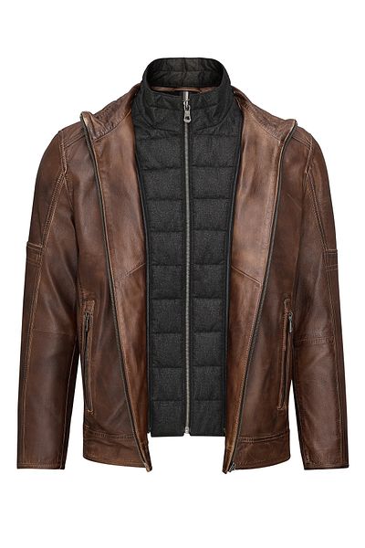 Derimod Mbappe Men's Brown Leather Jacket 24Wgd6548W8