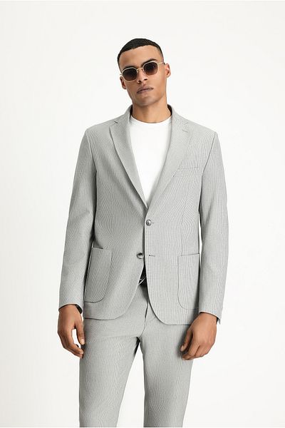Kiğılı Regular Fit Polvis Striped Seersucker Jacket