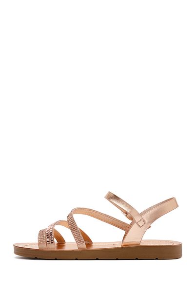 Derimod Women's Pink Back Strap Stone Sandals 25Sfe 461214