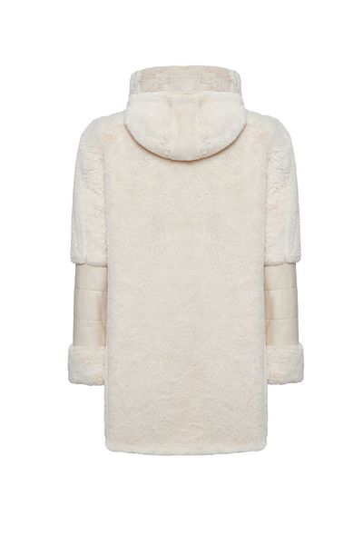 Derimod Beige Hooded Teddy Women's Leather Coat - Virginia 24Wgp5131R3