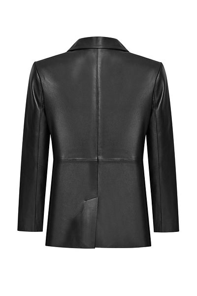 Derimod Karla Women's Black Belt Detailed Leather Jacket 24Wge52261M