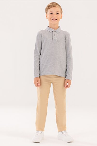 Kinetix Ku Basıc 15kds04 4pr Grı Melanj Erkek Çocuk Uzun Kol T-shirt