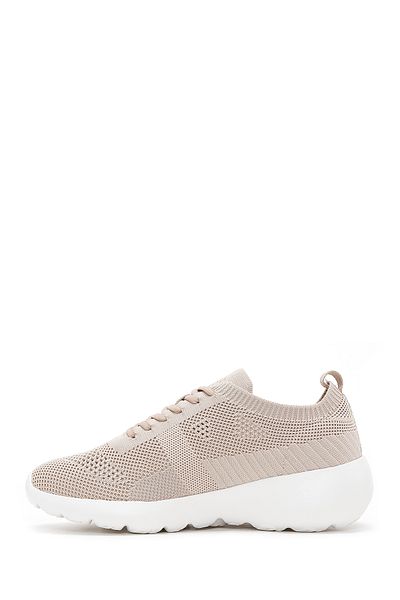Derimod Zero Women's Beige Lace-Up Thick Sole Sneaker 25Sfd43026F