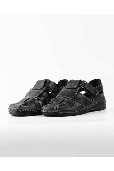 Tigerline Men's Daily Sandals Ms389 Black Fanetta Adjustable Orthopedic Sandals