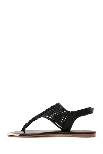 Derimod Women's Black Back Strap Flip Flop Sandals 25Sfe490918