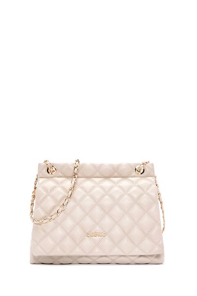 Derimod Women's Cream Long Strap Quilted Shoulder Bag 25Sbd2009Kp