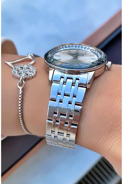 Daniel Klein Brand Silver Color Small Case Women's Wristwatch - Bracelet Gift