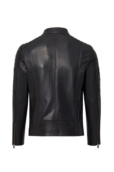 Derimod Morant Men's Black Judge Collar Leather Jacket 24Wgf6554Ve