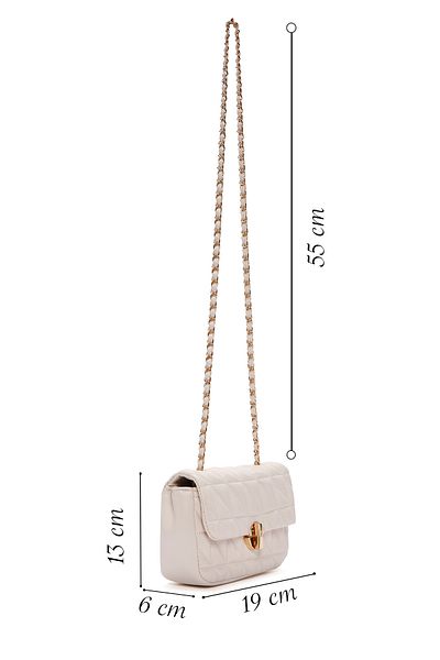Derimod Women's Cream Long Strap Quilted Crossbody Bag 25Sbd2917Kp