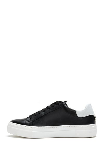 Derimod Women's Black Lace-Up Leather Sneaker 25Sfd 290518