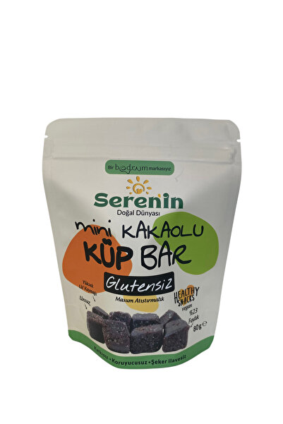 Mini Kakaolu Küp Bar 5 Adet Glutensiz Sağlıklı Atıştırmalık 5x80 gr